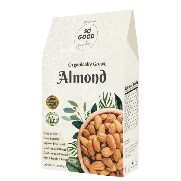 SO GOOD Organic Almond 400gm